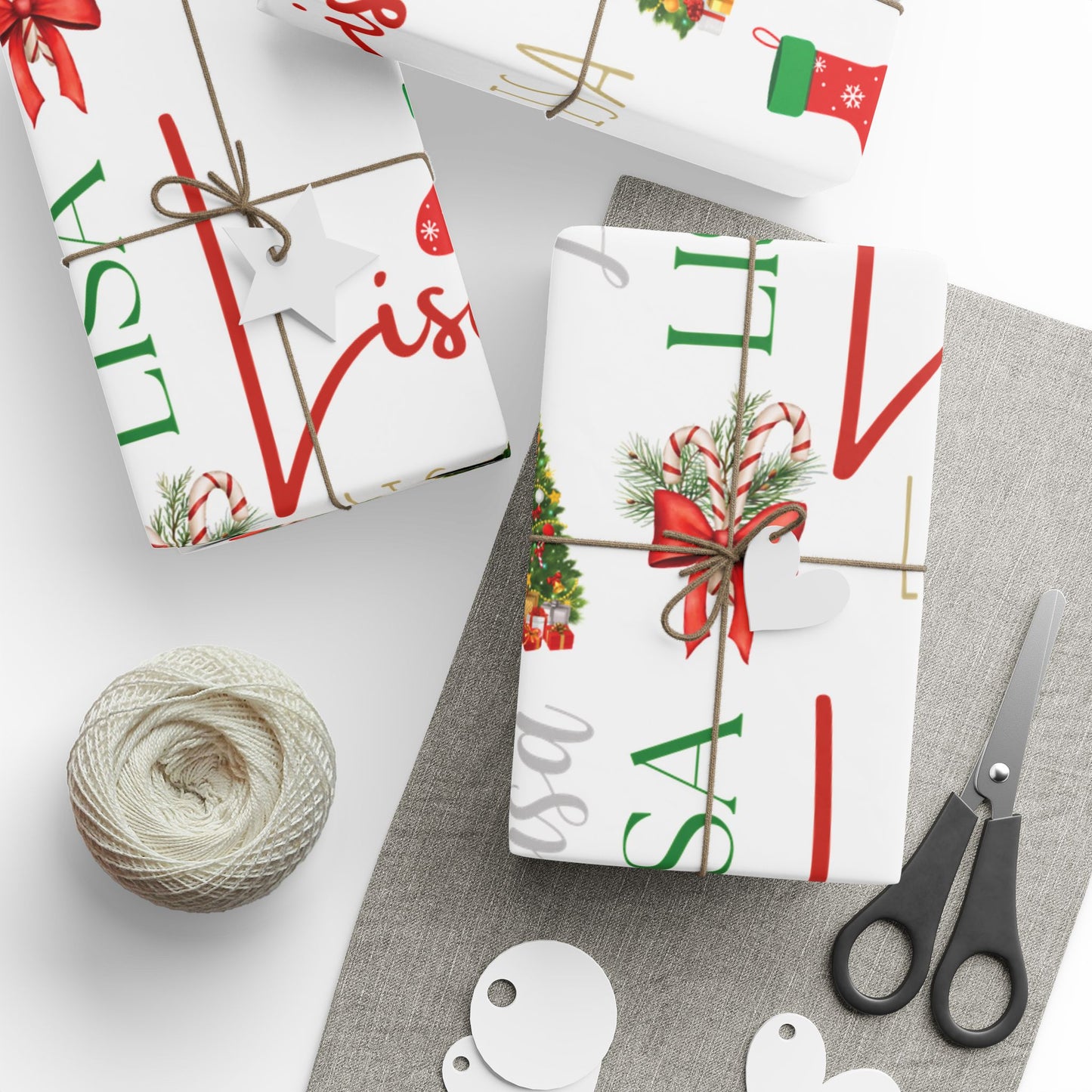 Festive Personalized Name Wrapping Paper